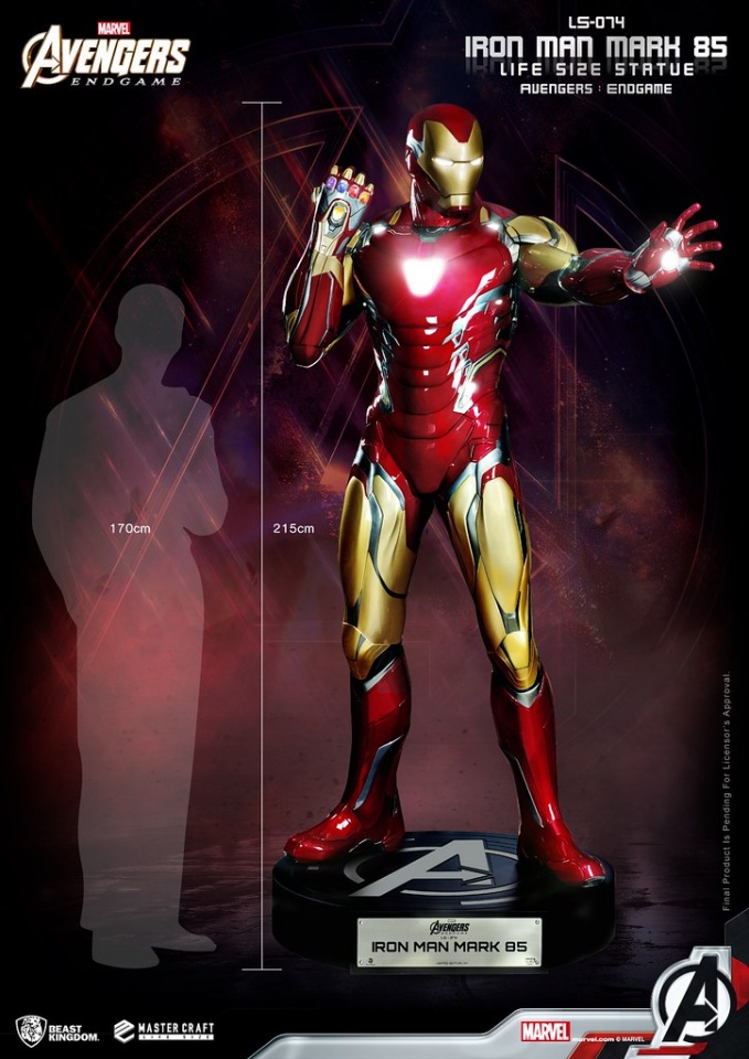 野兽国《复仇者联盟》1：1比例 钢铁侠马克85 雕像模型