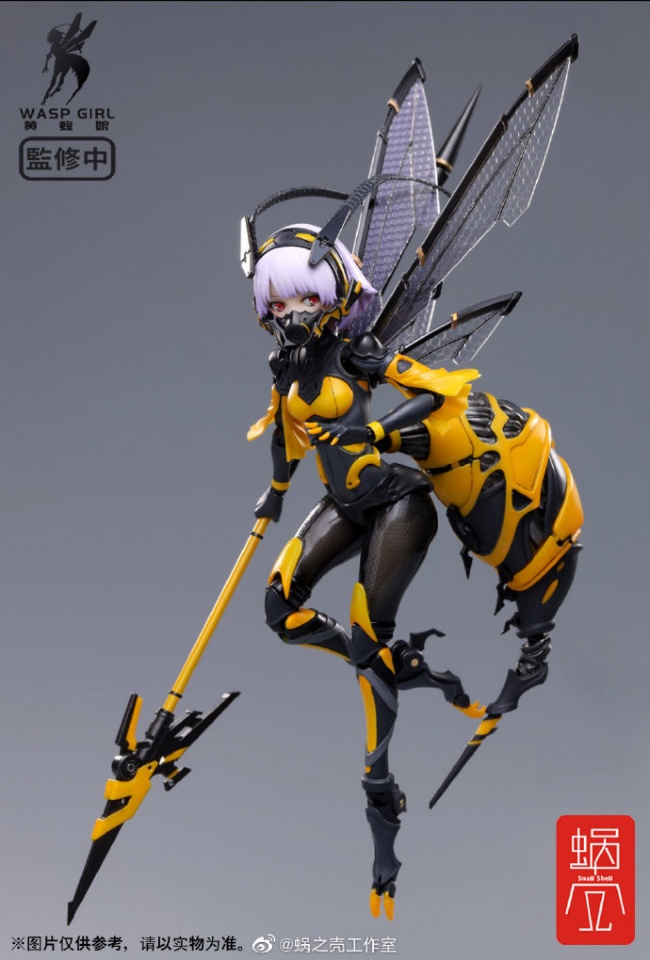 蜗之壳工作室：1/12 比例 WASP GIRL 黄蜂机娘 BEE-03W 嗡酱 可动手办