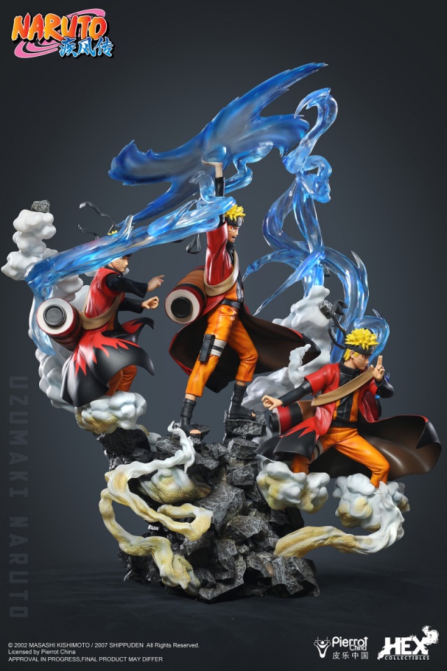 Hex Collectibles:《火影忍者》1/8比例漩涡鸣人 仙法·风遁·螺旋手里剑雕像