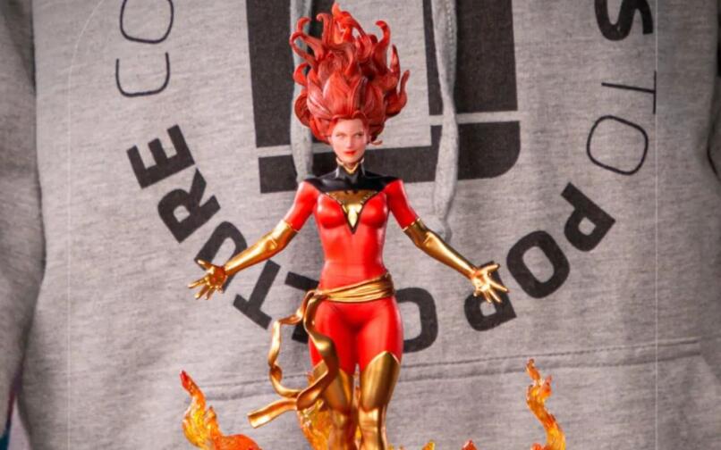 X战警凤凰女雕像，火焰特效很酷炫